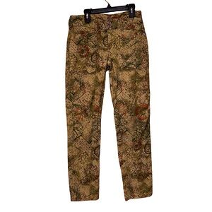 Anthropologie PILCRO Wanderer Green Floral Cargo Pants Pockets